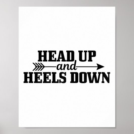 Hoofd omhoog &versterker; hakken omlaag paardrijde poster (Voorkant)