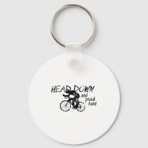 Hoofd omlaag en hard trappen Fiets Wielrennen Moti Sleutelhanger