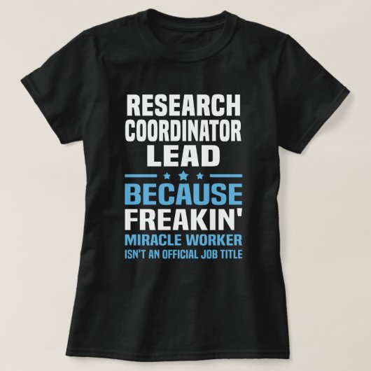Hoofd onderzoekscoördinator t-shirt (Design voorkant)