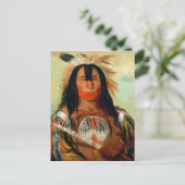 Hoofd oorlogsleider van de Blood-Indiërs. Briefkaart (Staand voorkant)