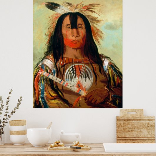 Hoofd oorlogsleider van de Blood-Indiërs. Poster (Keuken)