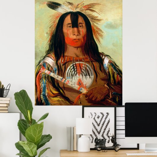 Hoofd oorlogsleider van de Blood-Indiërs. Poster (Thuiskantoor)