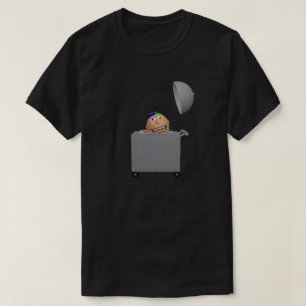 Hoofd op een bord op kar T-shirt