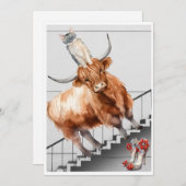 Hoofd over hakken-trappen feestdagenkaart (Voorkant / Achterkant)