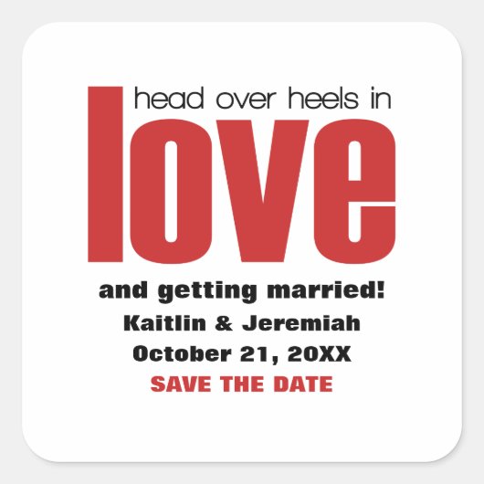 Hoofd over Heels sparen de Stickers van de Datum,  (Voorkant)