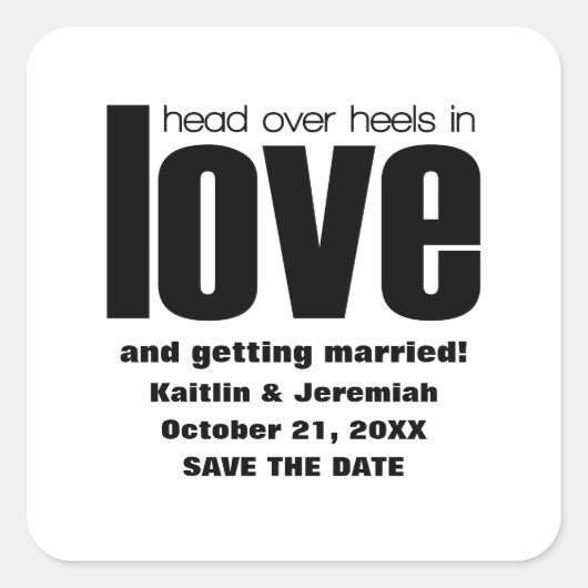 Hoofd over Heels sparen de Stickers van de Datum,  (Voorkant)