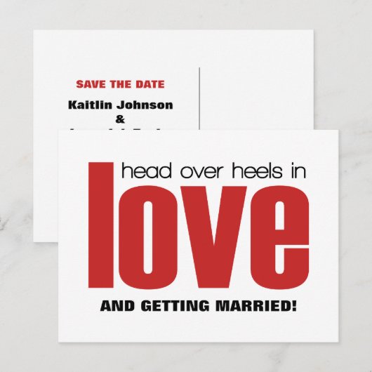 Hoofd over Heels sparen het Briefkaart van de Datu (Voorkant / Achterkant)