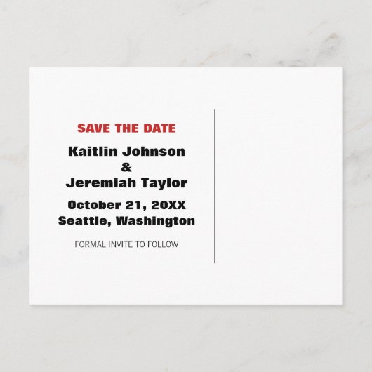 Hoofd over Heels sparen het Briefkaart van de Datu (Achterkant)