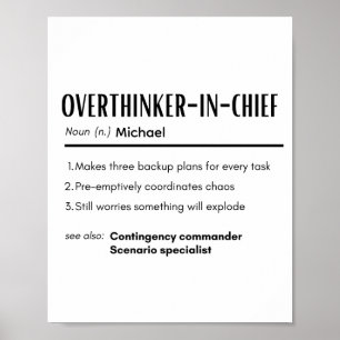 Hoofd-overdenker Definitie Persoonlijke Naam Poster