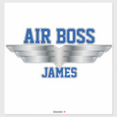 Hoofd piloot Air Boss Silver Pilot Wings Sticker (Vel)
