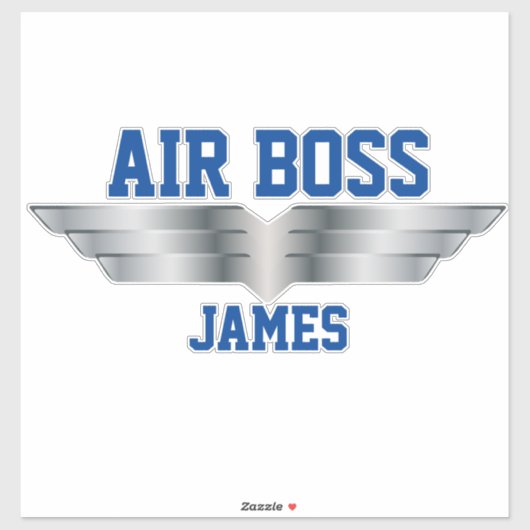 Hoofd piloot Air Boss Silver Pilot Wings Sticker (Vel)