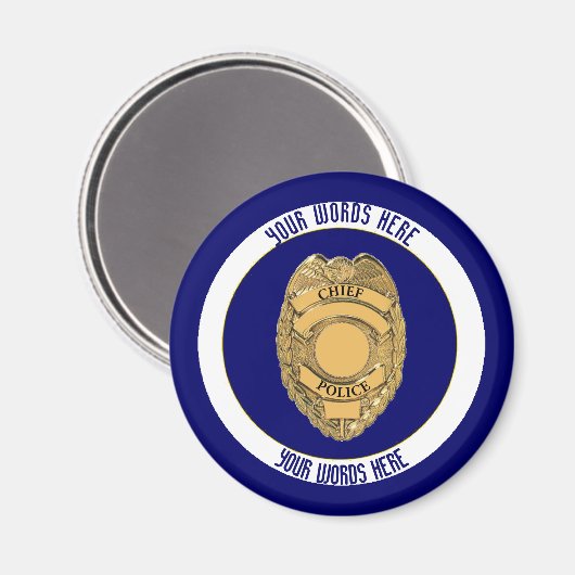 Hoofd politie Badge Shield Custom Magneet (Voorkant / Achterkant)
