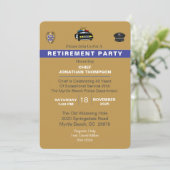 Hoofd politie Blauwe Lijn Gold Retirement Kaart (Staand voorkant)