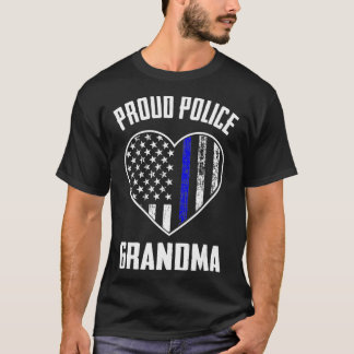 Hoofd politie grootma Amerikaanse vlag Thin Bl T-shirt