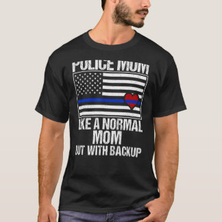 Hoofd politie mam blauwe lijn t-shirt