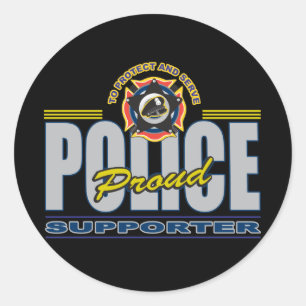 Hoofd politie ronde sticker