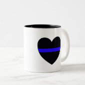 Hoofd politie Thin Blue Line Tweekleurige Koffiemok (Voorkant rechts)