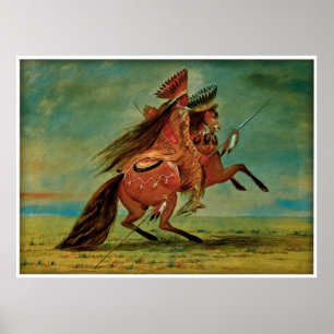 Hoofd rij door George Catlin 1850 Poster