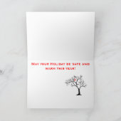 Hoofd Rode Vogel in de de SneeuwBoom van de Winter Feestdagen Kaart (Binnen)