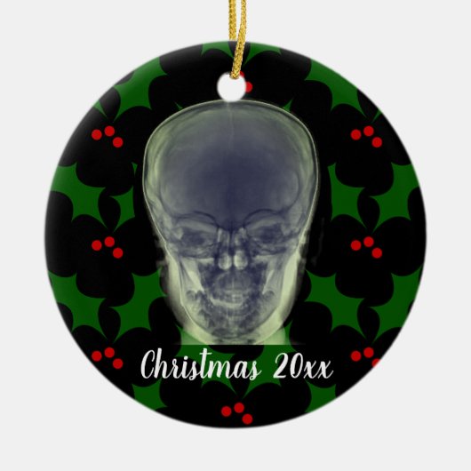 Hoofd röntgenkerst keramisch ornament (Voorkant)