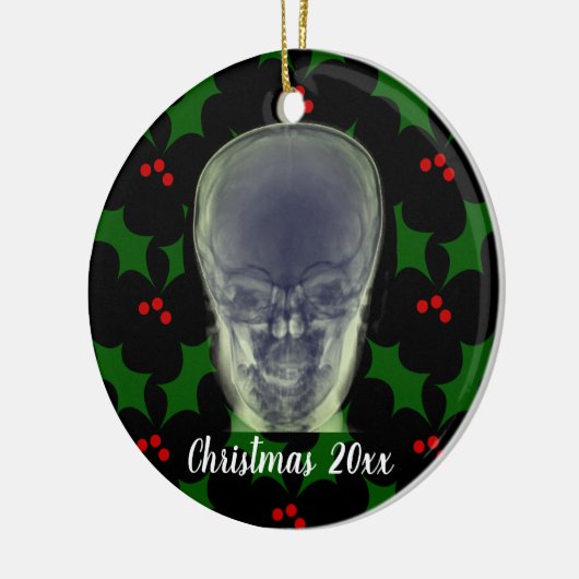 Hoofd röntgenkerst keramisch ornament (Links)