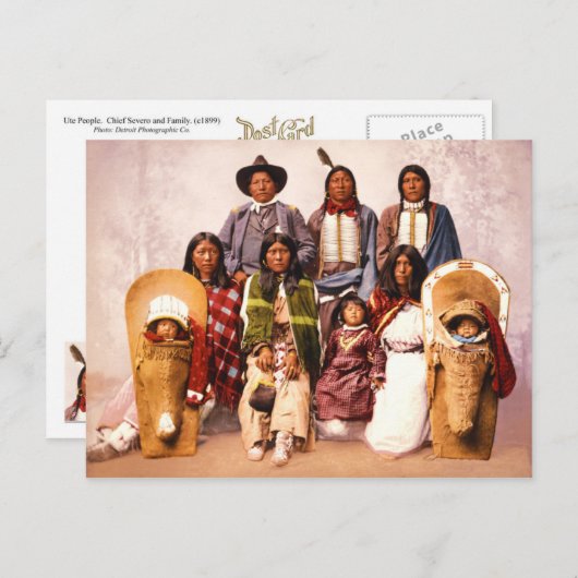 Hoofd Severo en Familie (Ute Mensen) Briefkaart (Voorkant / Achterkant)