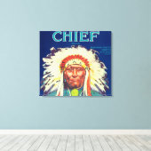 Hoofd Sinaasappel LabelRedlands, CA Canvas Afdruk (Insitu (Houten vloer))