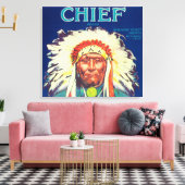 Hoofd Sinaasappel LabelRedlands, CA Canvas Afdruk (Insitu (Woonkamer))