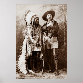 Hoofd Sitting Bull en Buffalo Bill Circa 1885 Poster