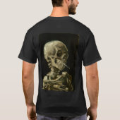 Hoofd Skelet met Sigarette van Van Gogh T-shirt (Achterkant)