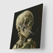 Hoofd Skelet met Sigarette van Van Gogh Vierkante Klok (Hoek)