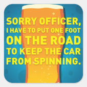 Hoofd spins vierkante sticker (Voorkant)