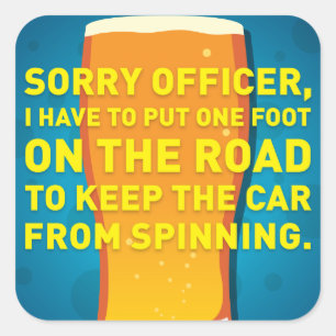 Hoofd spins vierkante sticker