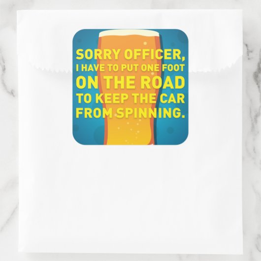 Hoofd spins vierkante sticker (Tas)