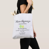 Hoofd squeeze citroensap thuis bedrijf naam tote bag (Dichtbij)