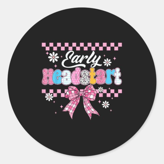 Hoofd Start Leraar Terug naar School Vroege Leren Ronde Sticker (Voorkant)