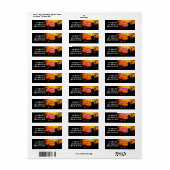 Hoofd Steen Kruis en Pompoenen Halloween Etiket (Full Sheet)