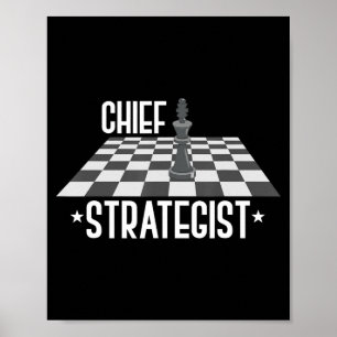 Hoofd strateeg Chess Ik win altijd dit spel Poster