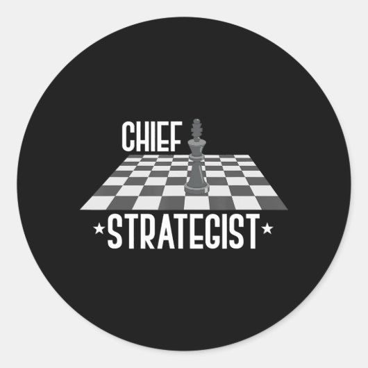 Hoofd strateeg Chess | Ik win altijd dit spel Ronde Sticker (Voorkant)