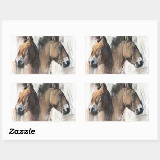 Hoofd Studie Rechthoekige Sticker (Vel)