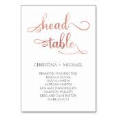 Hoofd Tabel Roos Gold Wedding Seating Grafiek 3.5x Kaart (Achterkant)