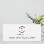 Hoofd Tafel Kaart Bewerkbare kleur - Fancy Initial (Staand voorkant)