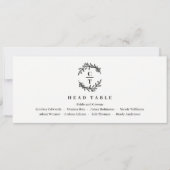 Hoofd Tafel Kaart Bewerkbare kleur - Fancy Initial (Voorkant)