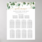 Hoofd Tafeltje Eucalyptus Greenery Wedding Seating Poster (Voorkant)