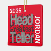 Hoofd Teller Extraordinaire CUSTOM Keramisch Ornament (Links)