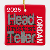 Hoofd Teller Extraordinaire CUSTOM Keramisch Ornament (Voorkant)