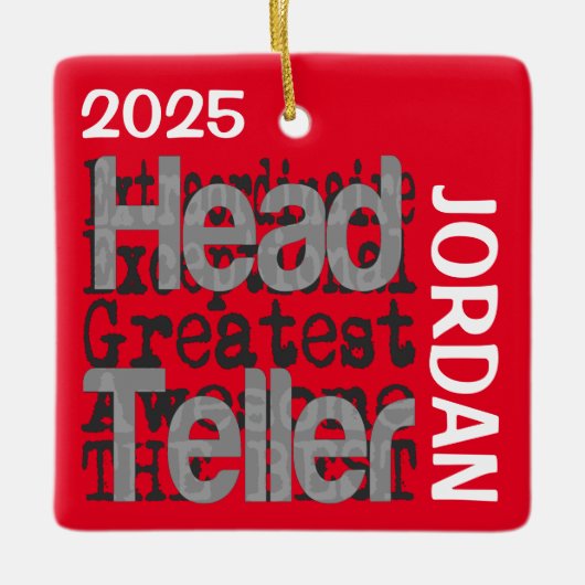 Hoofd Teller Extraordinaire CUSTOM Keramisch Ornament (Voorkant)