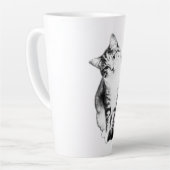 Hoofd Tilt Tabby Cat Monochrome Art Mok (Linkerhoek)