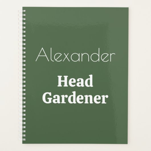 Hoofd Tuinman Grappige Aangepaste Gepersonaliseerd Planner (Voorkant)