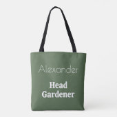 Hoofd Tuinman Groen Tuinieren Thema Gepersonalisee Tote Bag (Achterkant)